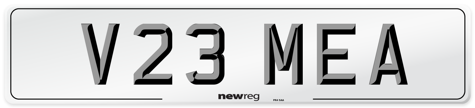 V23 MEA Number Plate from New Reg